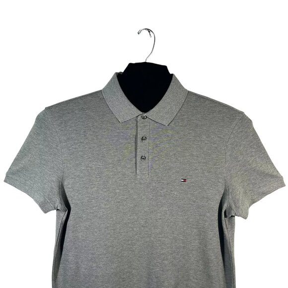 Tommy Hilfiger Men's Polo Shirt Size XL-3XL Heather Gray Slim Fit Stretch Fabric - Picture 5 of 10
